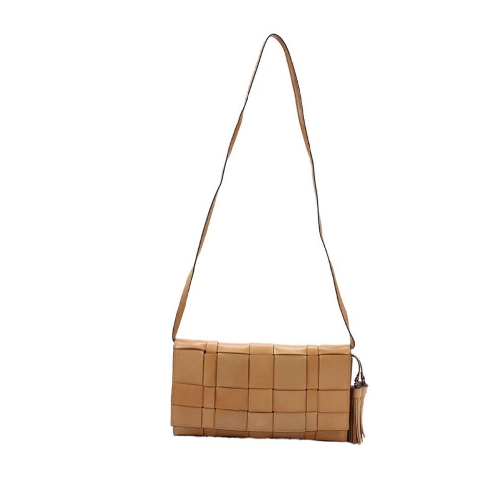 Michael Kors Women's Snap Closure Braided Crossbody Handbasg Brown